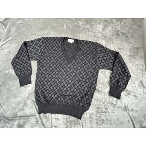 Kaps Vintage 80s Medium wool grandpacore  geometric Knit Pullover Sweater